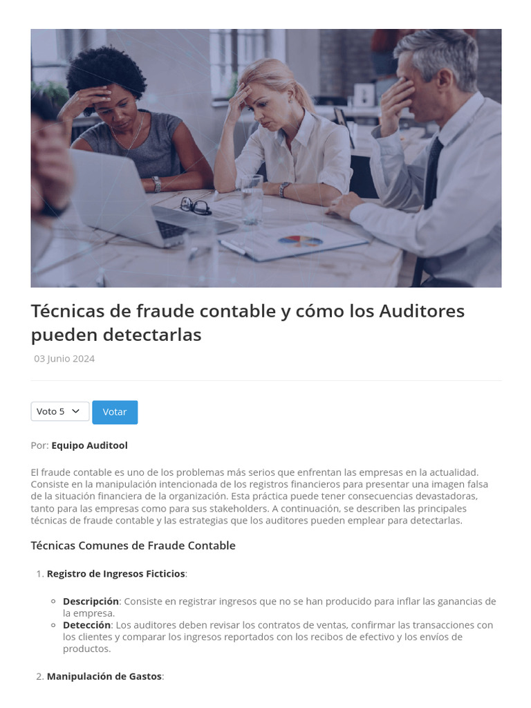 Fraude Contable: Técnicas y Detección | PDF | Contabilidad | Auditoría
