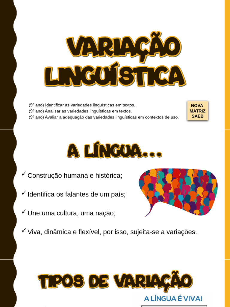 Variedades Linguísticas: Tipos e Exemplos | PDF | Linguística ...