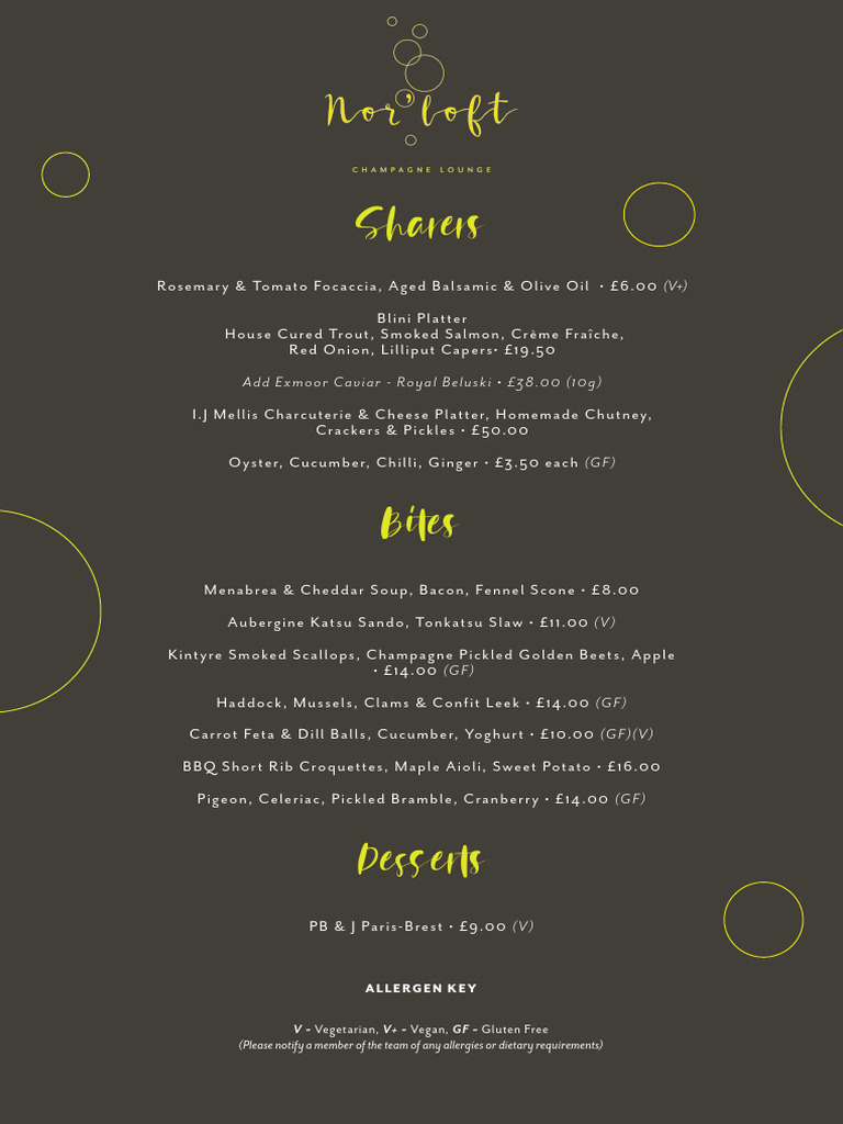 Nor Loft Menu Highlights | PDF
