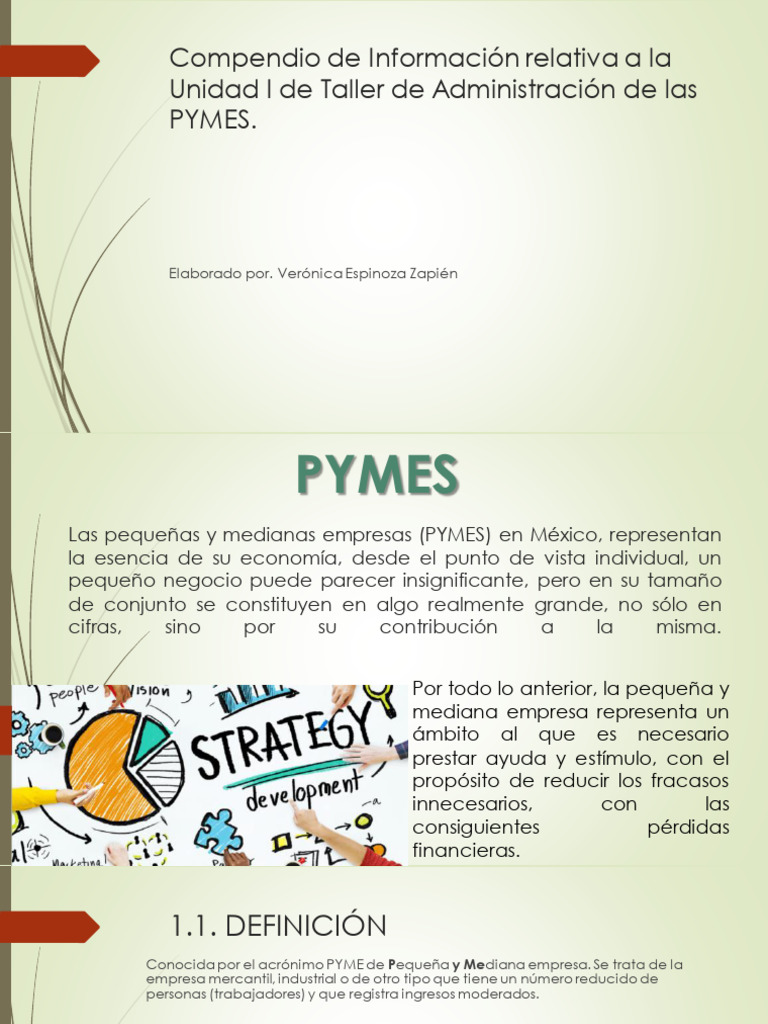 Unidad I Pymes 1.1 Al 1.7 | PDF | Pequeñas y medianas empresas | Economias