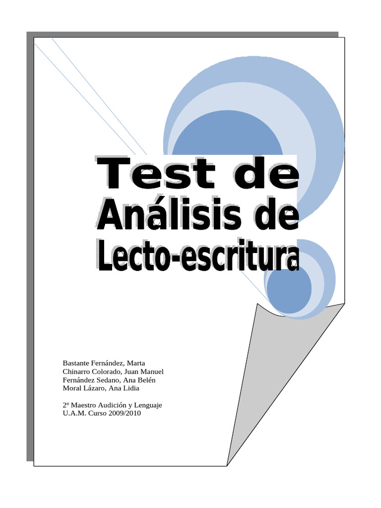 Test T.A.L.E. para Evaluar Lectoescritura | PDF | Evaluación ...