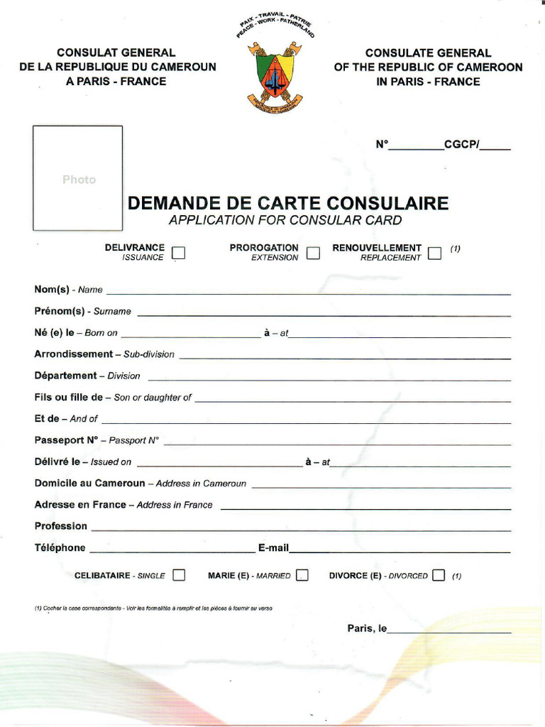 Demande de Carte Consulaire | PDF