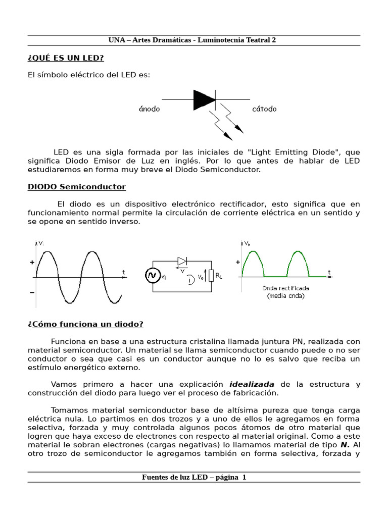 Apunte Sobre El LED Parte1 Monocromos | PDF | Diodo emisor de luz ...