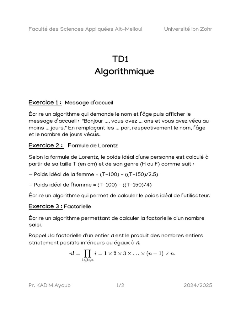 Algorithmes de base en algorithmique | PDF