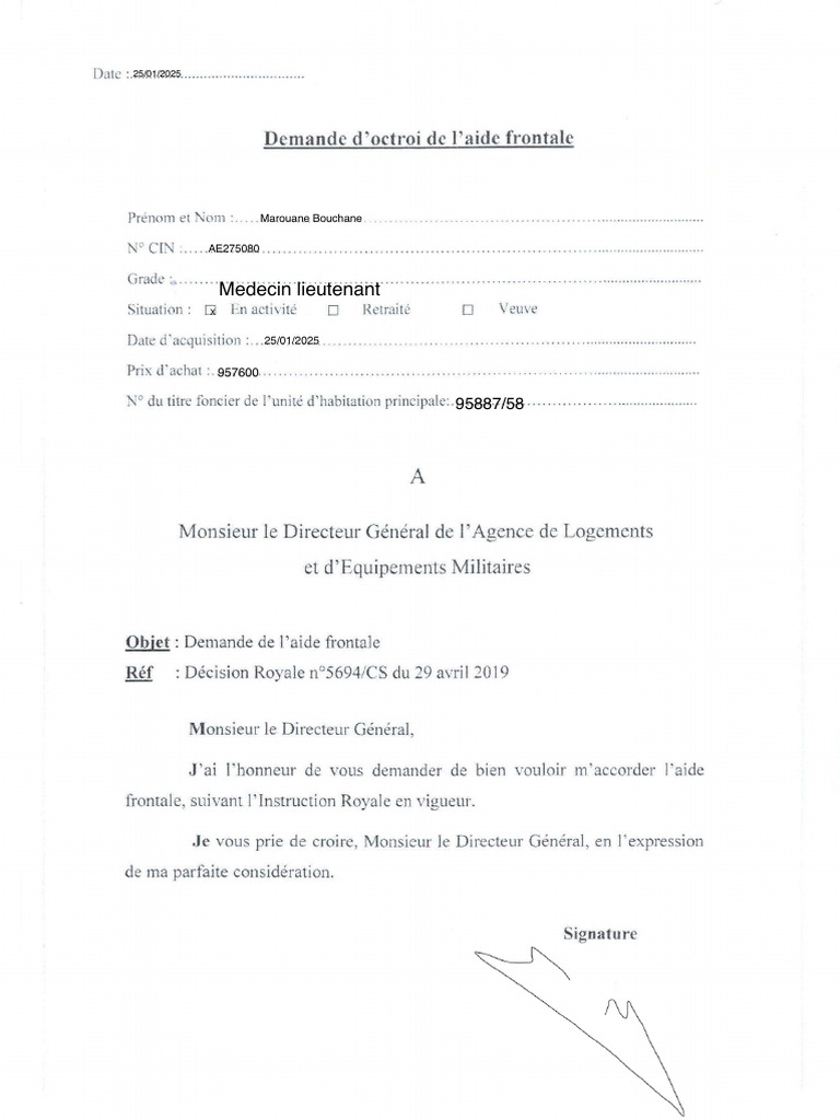 Demande D'octroi de L'aide Frontale - 250201 - 141557 | PDF