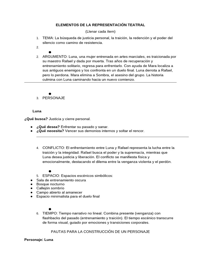 Elementos de La Representación Teatral | PDF