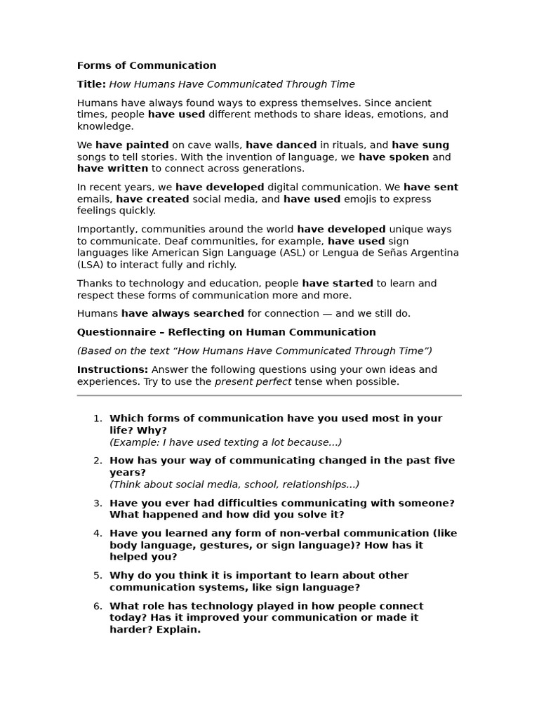 Forms of Communication | PDF
