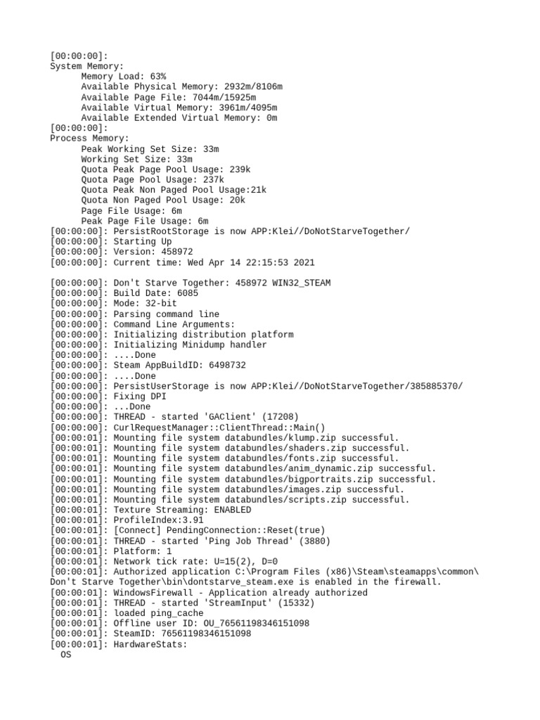 Client - Log - 2021 04 16 22 15 08 | PDF | Computer Architecture ...