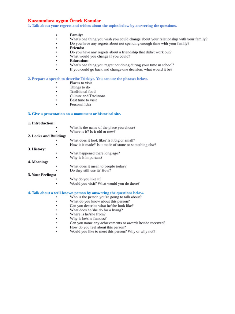 Regrets, Culture, and Presentations Guide | PDF