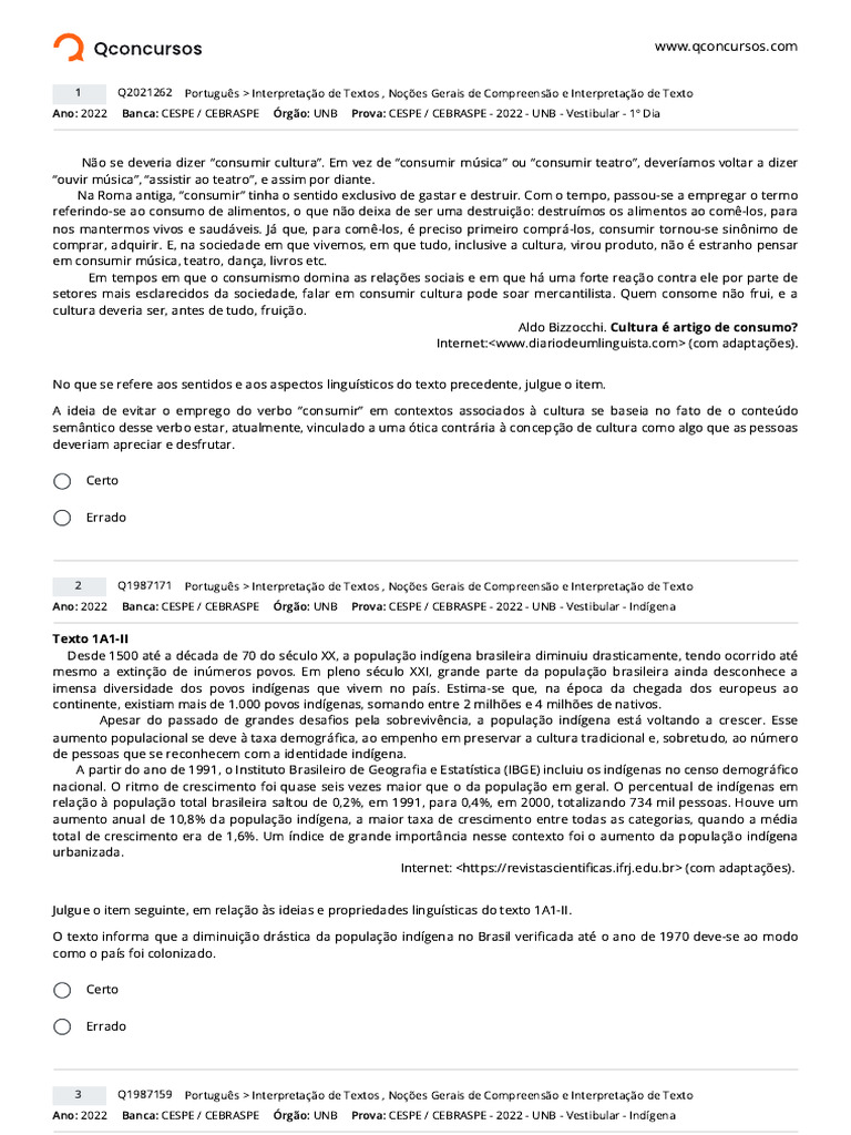 Questões de Provas - Questões de Vestibulares - Página 1 | PDF ...