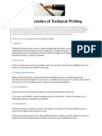 Characteristics of Technical Writing