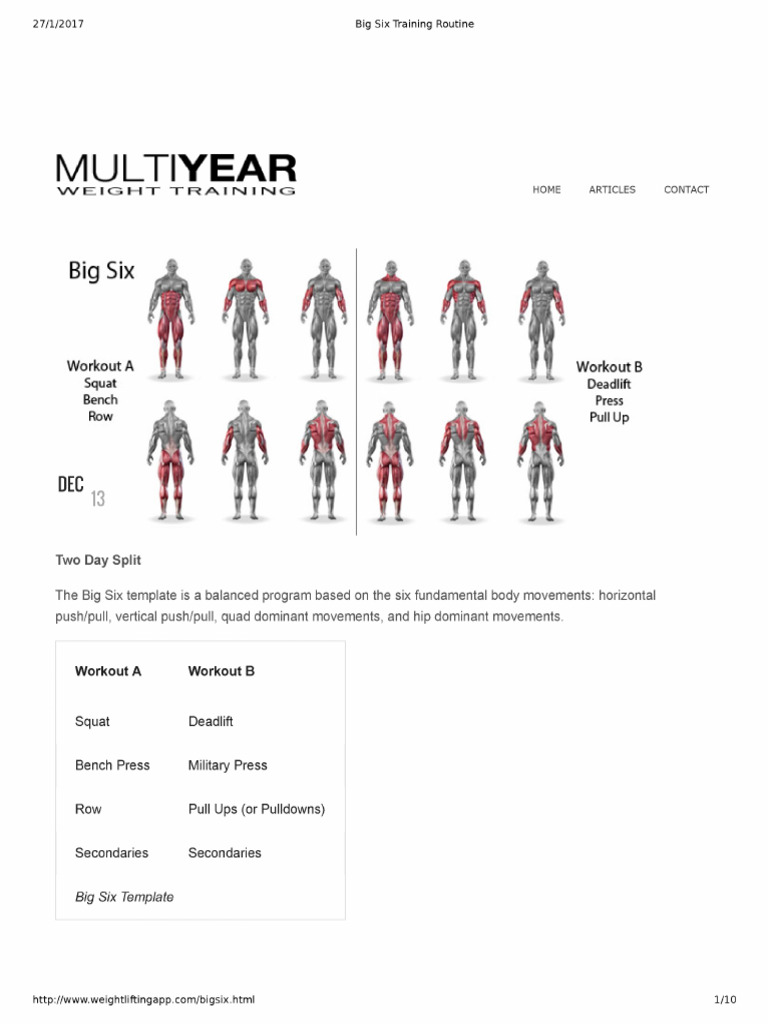Big Six Training Routine | PDF