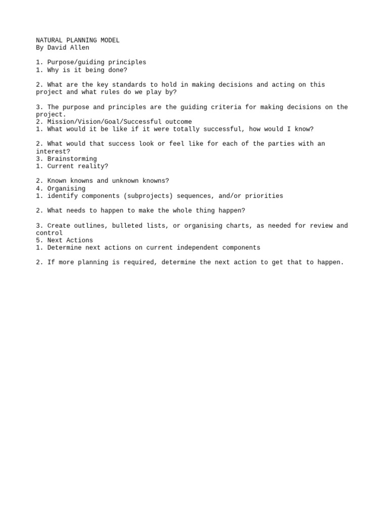 Natural Planning Model PDF | PDF