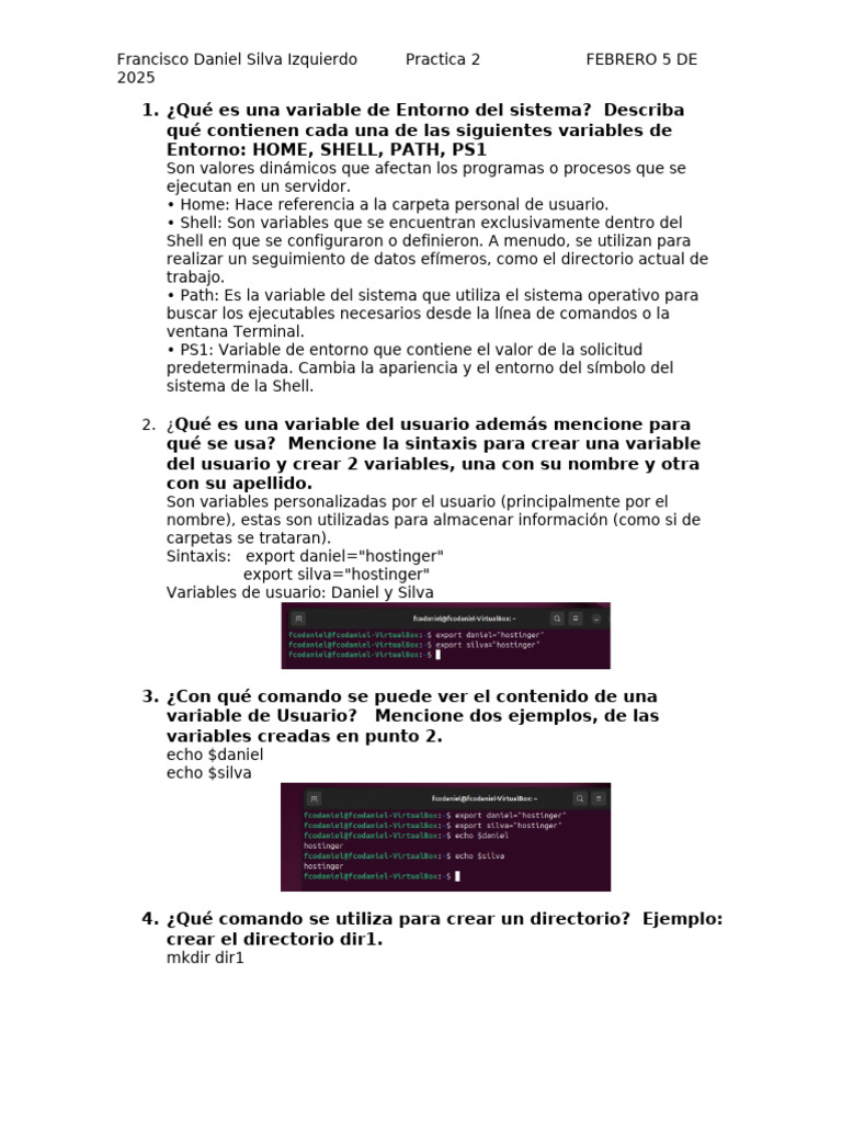 Practica2 FcoDanielSilvaIzq | PDF | Interfaz de línea de comando ...