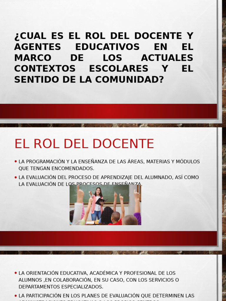 Cual Es El Rol Del Docente y Agentes Educativos | PDF | Enseñando ...