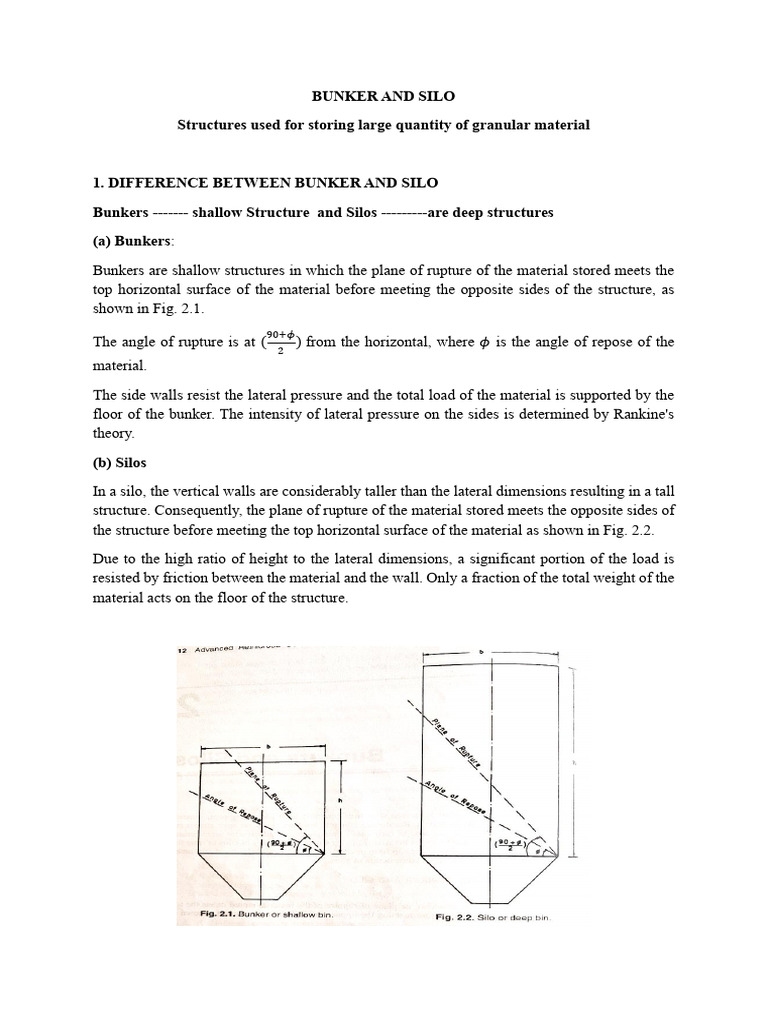 Bunker vs. Silo: Key Differences | PDF | Bending | Pressure