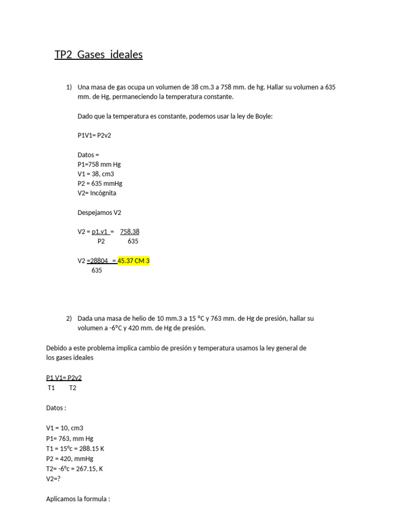 Cálculos de Gases Ideales y Densidades | PDF | Gases | Mole (Unidad)