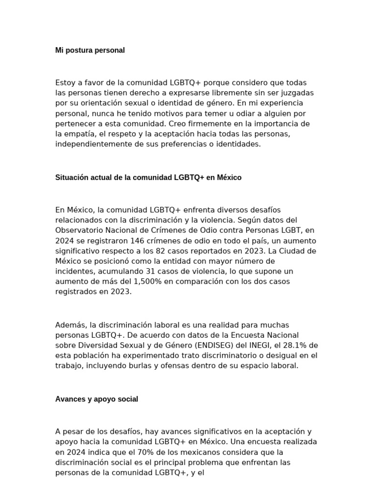 Apoyo y desafíos de la comunidad LGBTQ+ en México | PDF ...