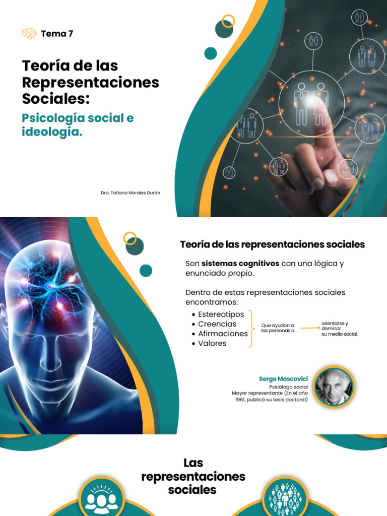 Tema 7. Teoría de las Representaciones Sociales, Psicología social e ...