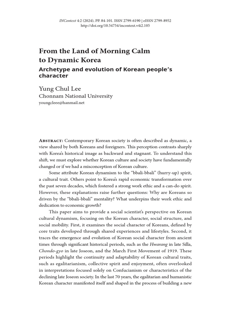 From The Land of Morning Calm To Dynamic Korea Archetype and Evolution ...
