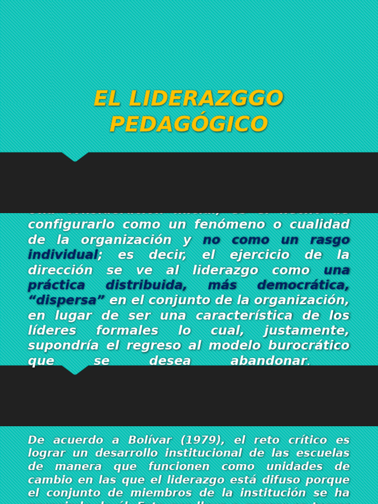 El Liderazggo Pedagógico | PDF | Liderazgo | Enseñando