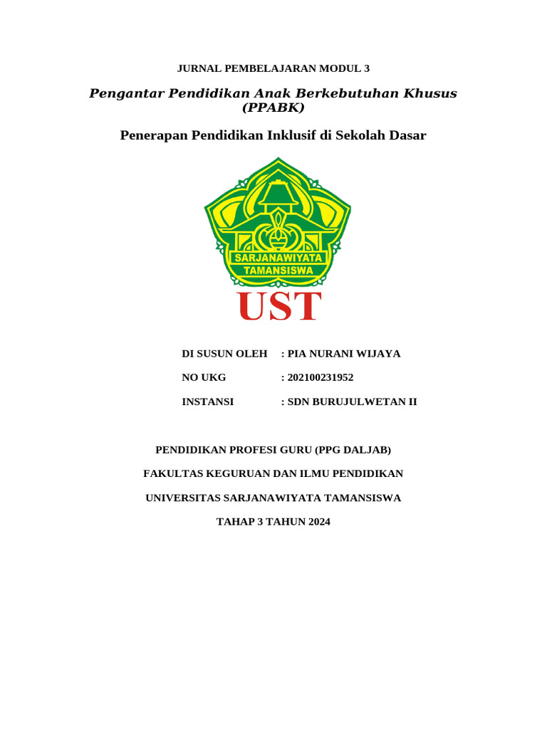 Pendidikan Inklusif di Sekolah Dasar | PDF