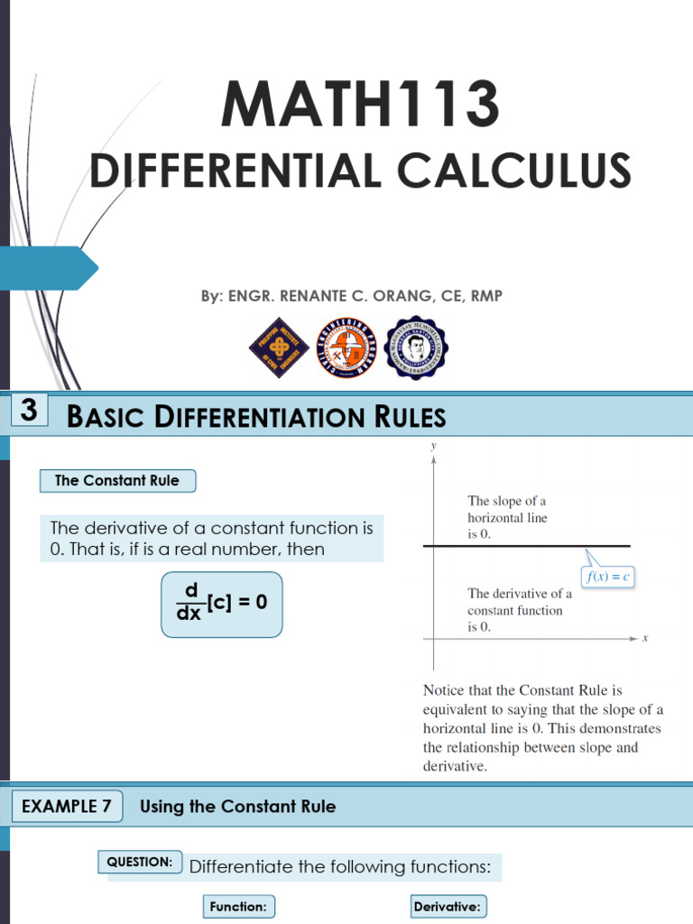 Basic Differentiation Rules Explained | PDF | Derivative | Mathematical ...