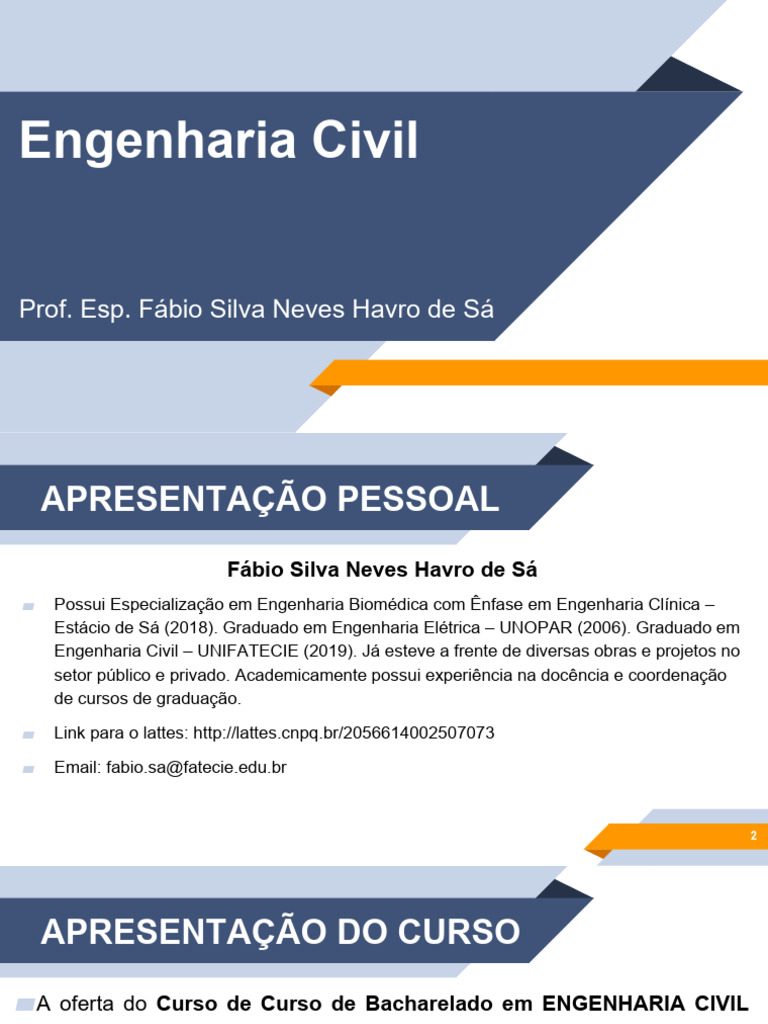 Curso de Engenharia Civil EAD Unifatecie | PDF | Engenharia ...