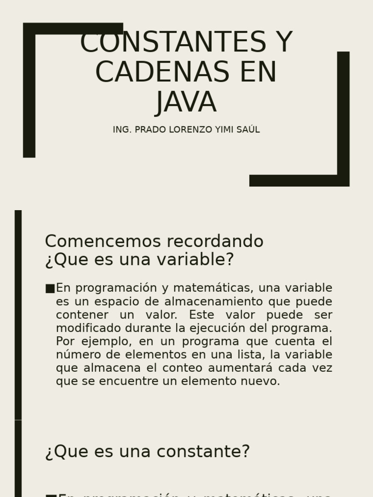 21-05 Poo - Constantes y Cadenas | PDF | Cadena (informática) | Java ...