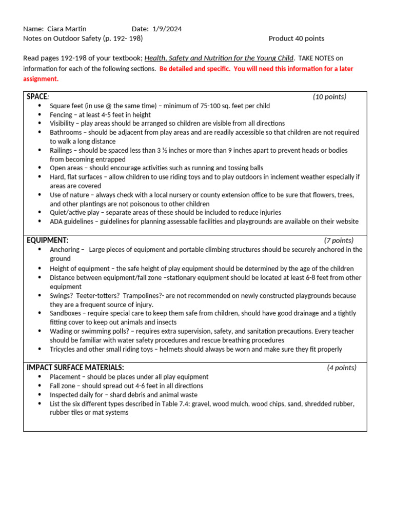 Outdoor Safety Guidelines for Playgrounds | PDF | Playground