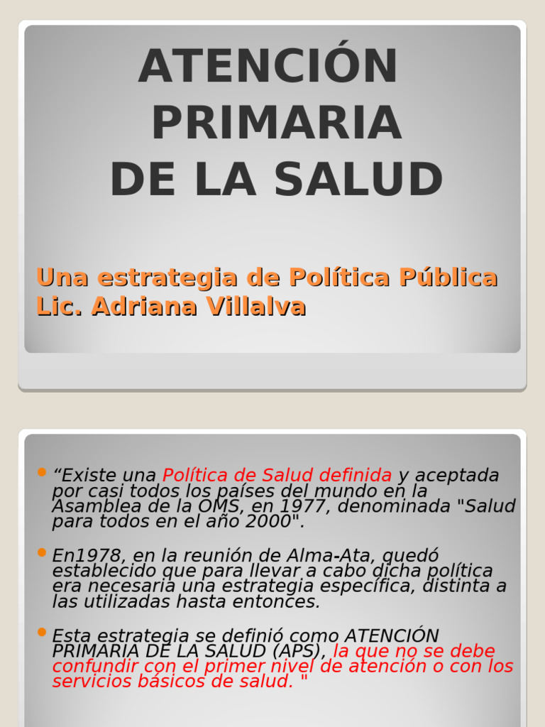 Estrategia de Atención Primaria en Salud | PDF | Cuidado de la salud