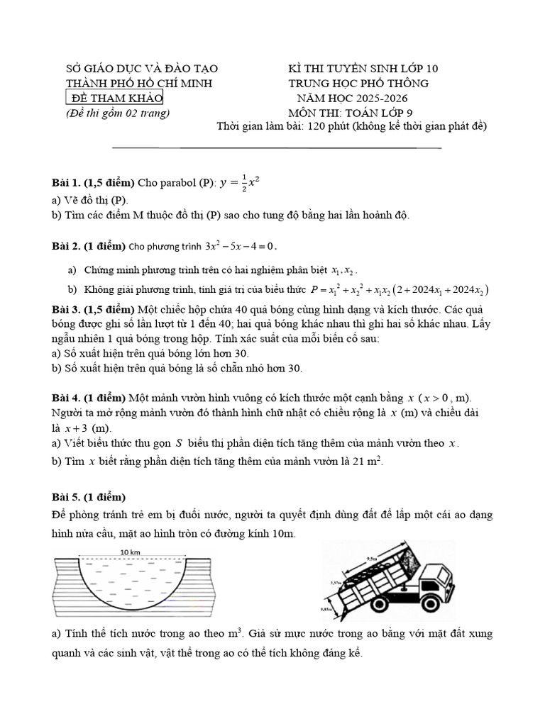 TP THỦ ĐỨC - TS10 25 - 26 - ĐỀ 1 | PDF