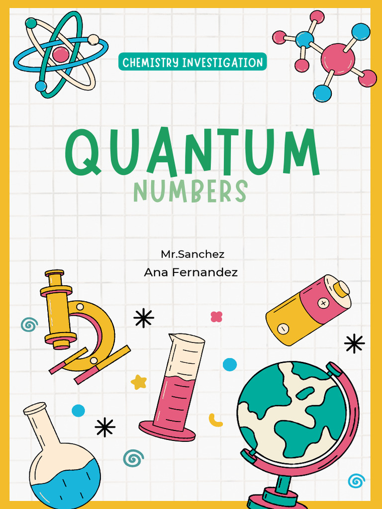 Yellow and Pink Doodle Science Project Cover A4 Document | PDF