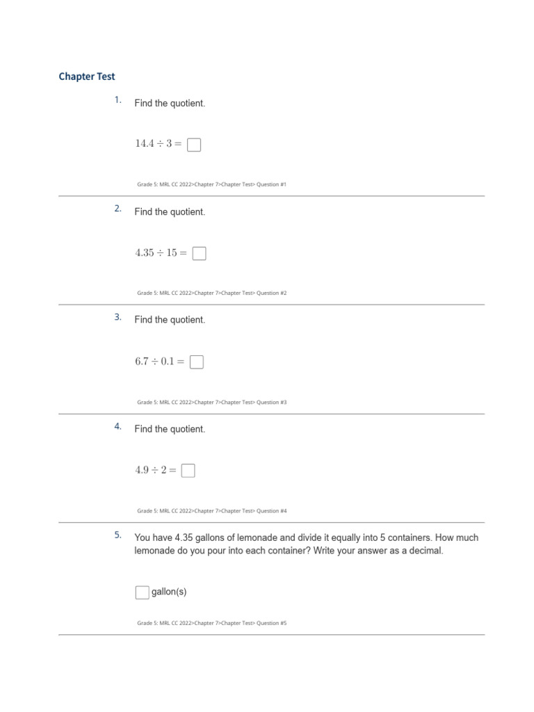 CH 7 Practice Test | PDF