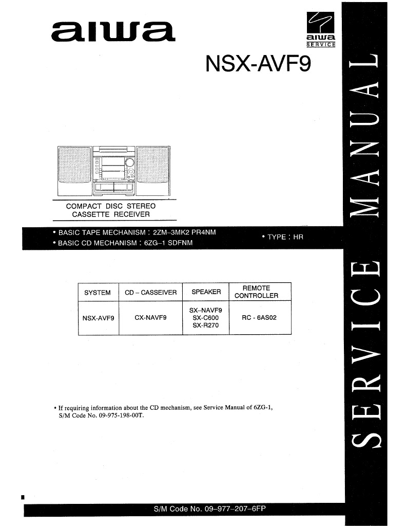 Aiwa Nsx-Avf9 | PDF
