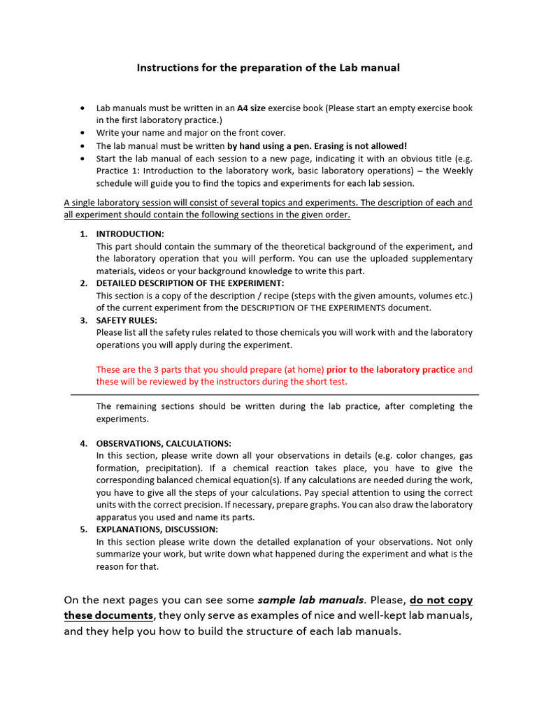 Lab Manual Preparation Guidelines | PDF | Experiment | Laboratories