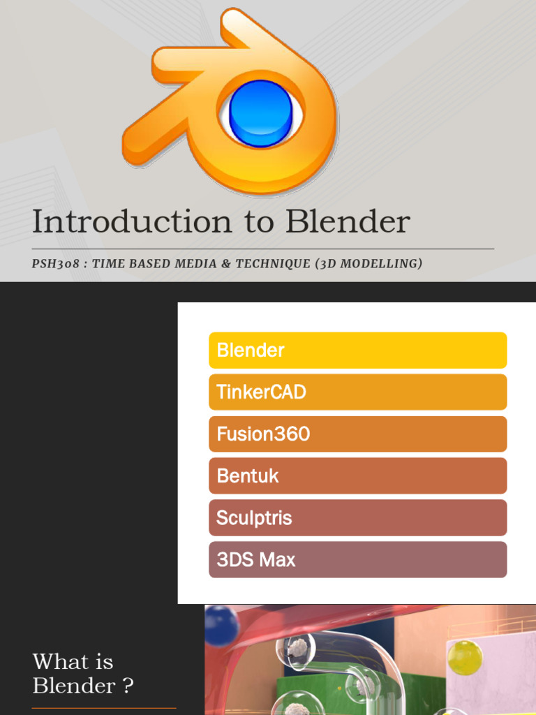 Introduction to Blender 3D Software | PDF | Blender (Software) | 3 D ...