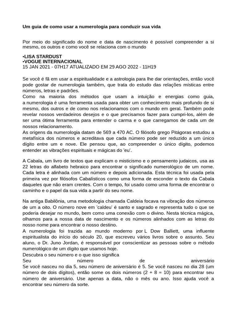 Guia Prático de Numerologia para Vida | PDF