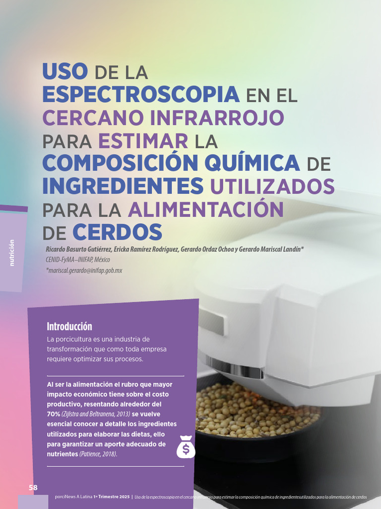 Espectroscopía NIRS en Alimentación Porcina | PDF | Nutrición | Dieta y ...