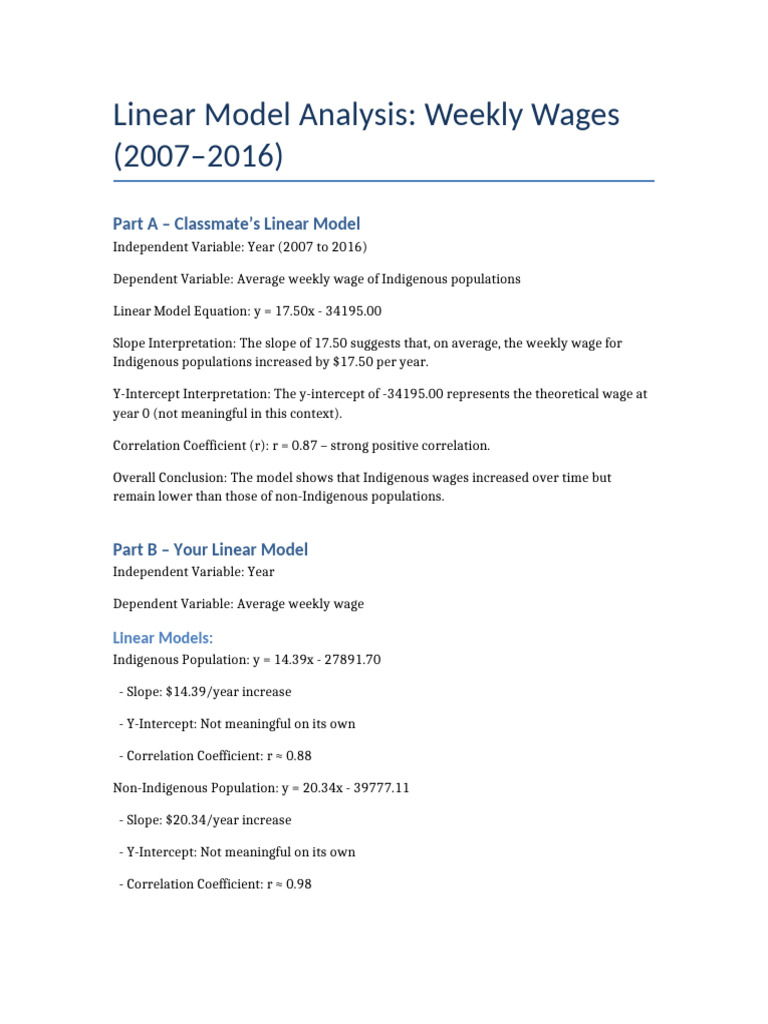Linear Model Wage Analysis | PDF