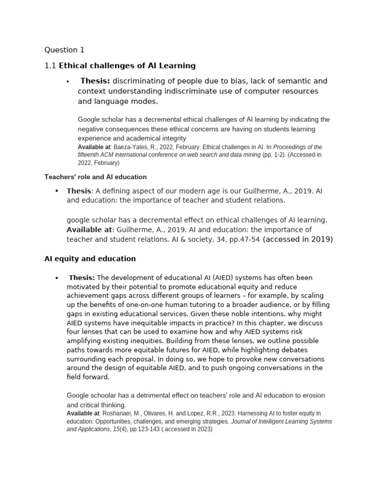 Ethical Challenges of AI in Education | PDF | Artificial Intelligence ...