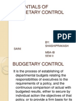 Essentials of Budgetary Control