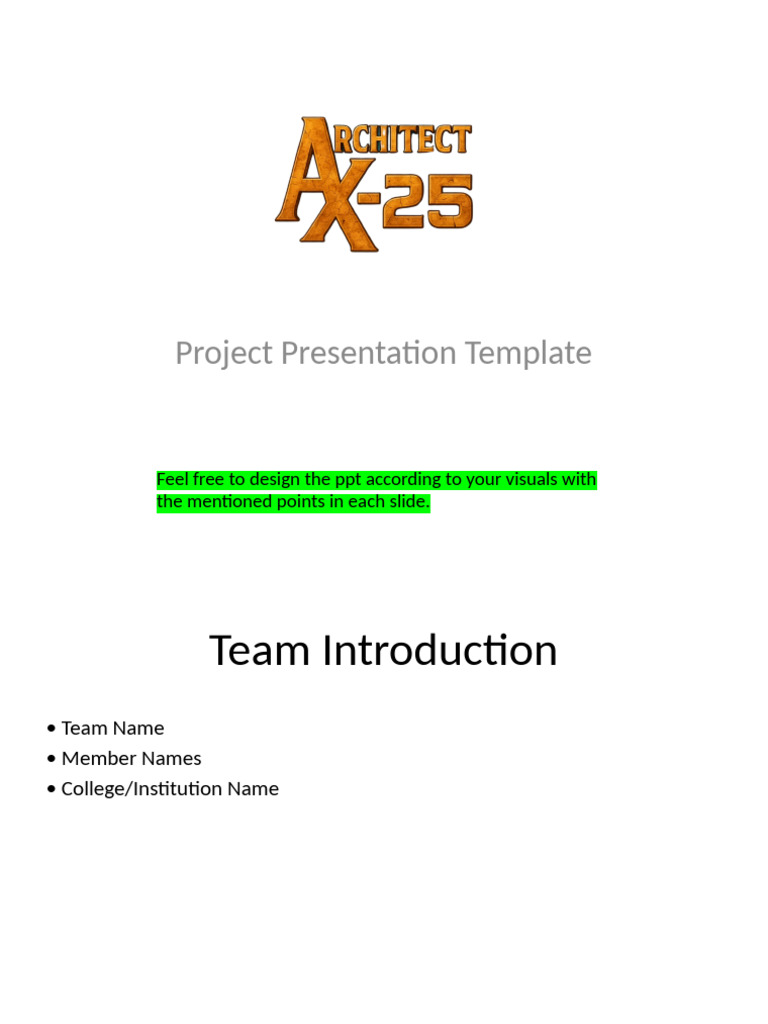 Hackathon Project Presentation Template | PDF