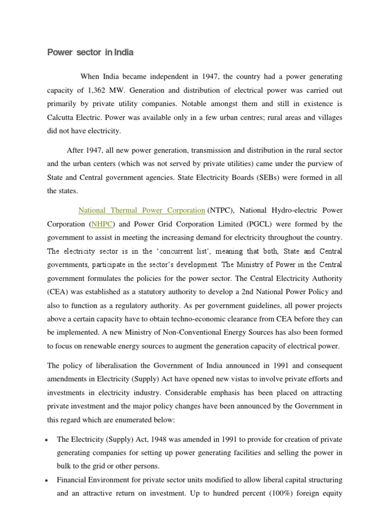 Overview of India's Power Sector Evolution | PDF | Renewable Energy ...