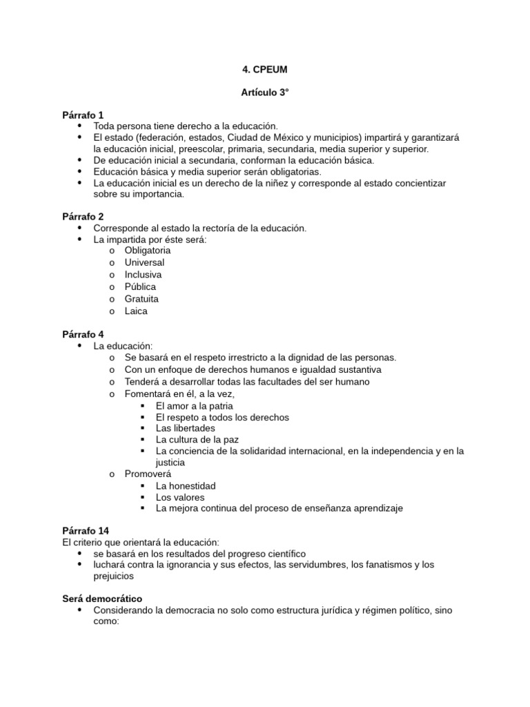 Derecho a la Educación en CPEUM | PDF | Educación de la primera infancia