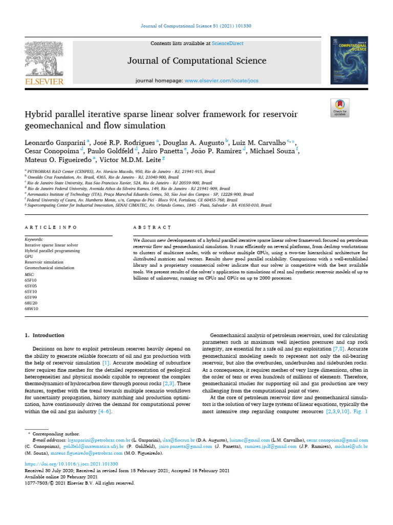 Hybrid Sparse Solver for Reservoir Simulation | PDF | Matrix ...