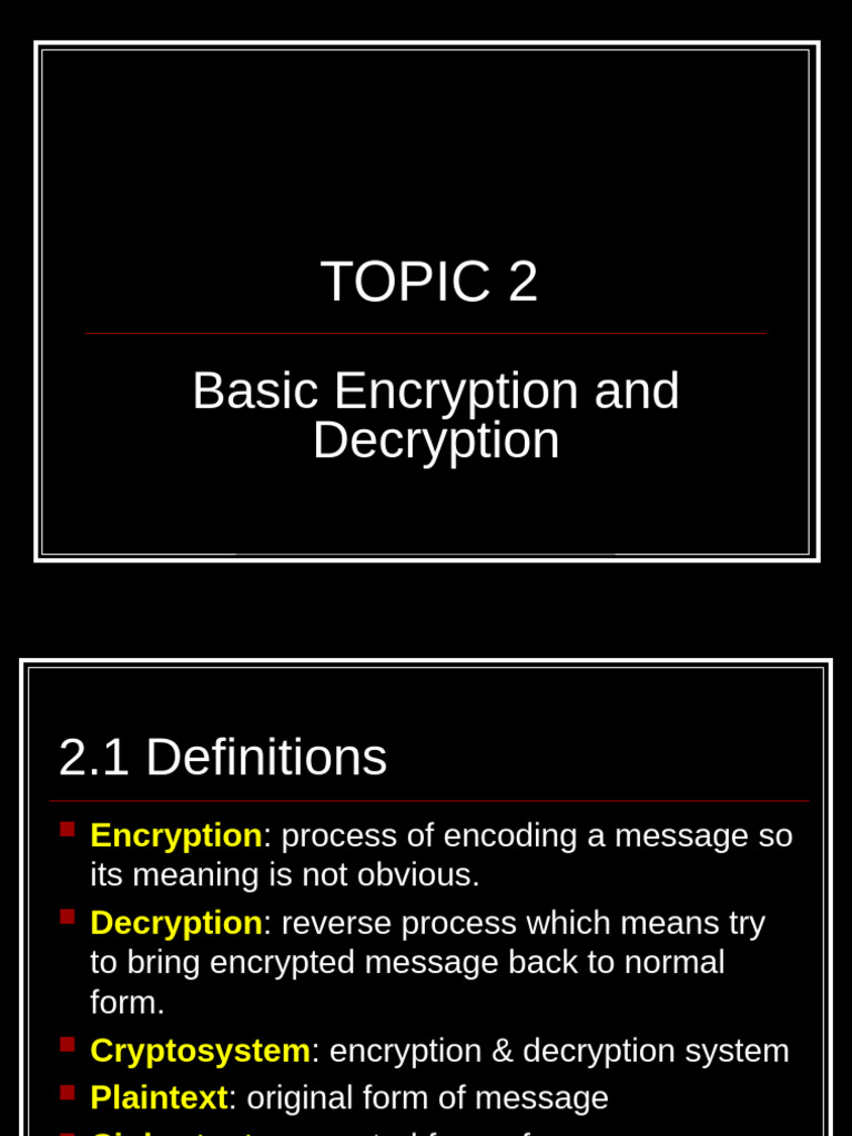Chapter 2 Basic Encryption and Decryption - 2024 | PDF | Cryptography ...
