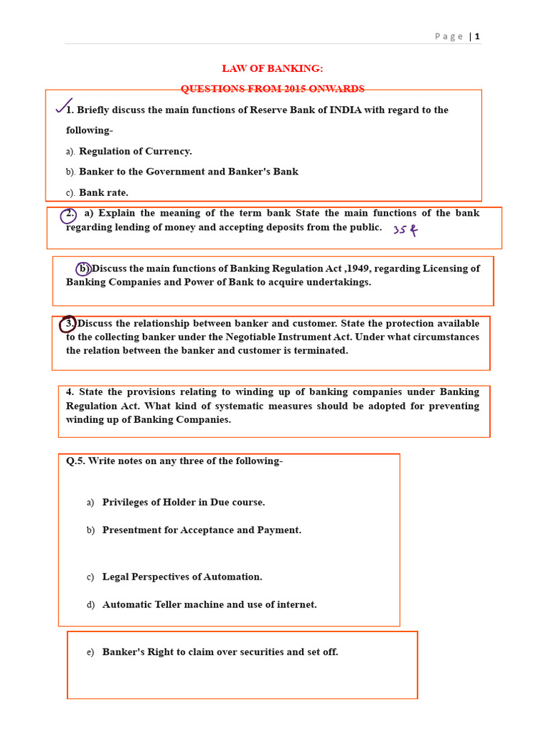 Banking Law Questions and Concepts | PDF | Banks | Monetary Policy