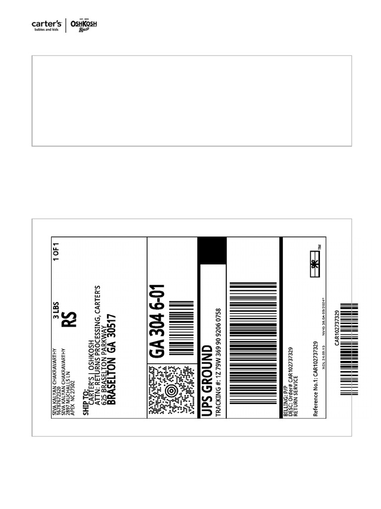 Return Instructions and Shipping Label | PDF