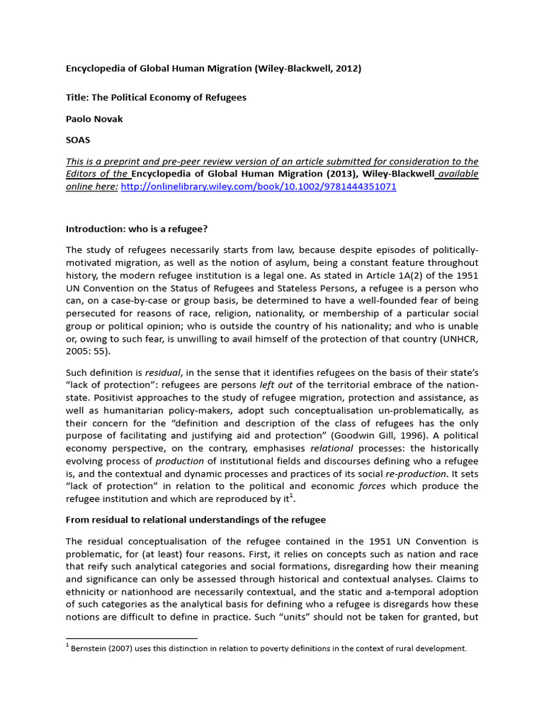 The Encyclopedia of Global Human Migrati | PDF | Refugee | United ...